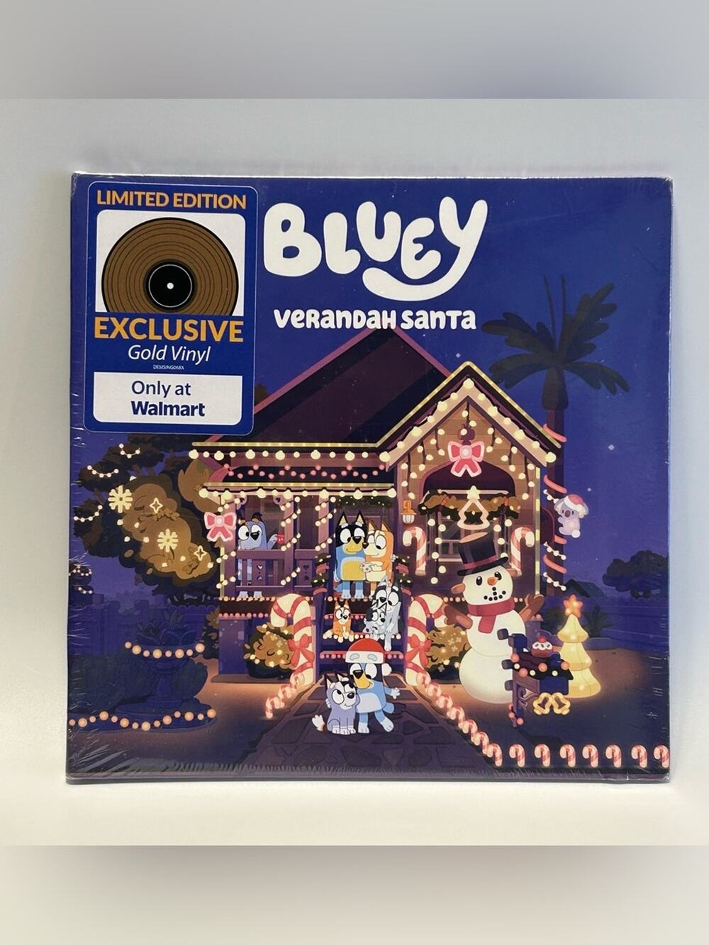 Bluey Gold Vinyl 7" Walmart Exclusive Verandah Santa NEW Sealed Ltd Ed Record